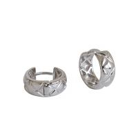 Sterling Silver Huggie Hoop Earring, 925 Sterling Silver, Rhombus, plated, Korean style & for woman 5.5mm, 11mm 