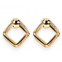 Zinc Alloy Stud Earring, gold color plated, for woman & hollow, metallic color plated 