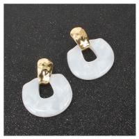 Zinc Alloy Drop Earring, Acrylic, with Zinc Alloy, gold color plated, fashion jewelry & for woman, platinum color 