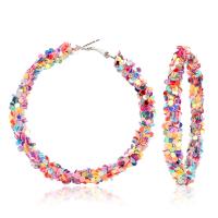 Zinc Alloy Hoop Earring, Plastic, with Zinc Alloy & for woman, mixed colors 