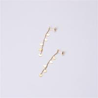 Titanium Steel Drop Earring, gold color plated, for woman, metallic color plated, 60mm 