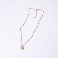 Titanium Steel Jewelry Necklace, with 1.97 inch extender chain, gold color plated, for woman, metallic color plated Approx 18.11 Inch 