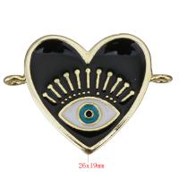 Evil Eye Jewelry Connector, Brass, with enamel, plated, fashion jewelry & DIY, nickel, lead & cadmium free Approx 1.5mm 