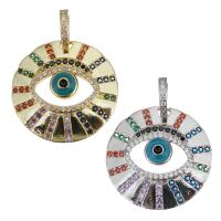 Fashion Evil Eye Pendant, Brass, plated, fashion jewelry & DIY & with cubic zirconia nickel, lead & cadmium free Approx 