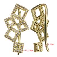 Hair Slide, Brass, plated, fashion jewelry & for woman & with cubic zirconia nickel, lead & cadmium free 1.5mm 