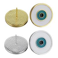 Brass Stud Earring, with enamel, plated, fashion jewelry & for woman & with cubic zirconia nickel, lead & cadmium free 1mm 