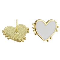 Brass Stud Earring, with enamel, plated, fashion jewelry & for woman, nickel, lead & cadmium free 1mm 