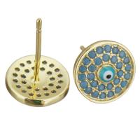 Brass Stud Earring, with enamel, plated, fashion jewelry & for woman, nickel, lead & cadmium free 1mm 