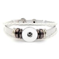 Snap Button Bracelet, Zinc Alloy, with PU Leather, plated, fashion jewelry & Unisex nickel, lead & cadmium free 