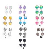 Stainless Steel Drop Earring, with Resin, plated, for woman 