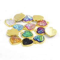 Zinc Alloy Heart Pendants, with Resin, plated, DIY 12mm 
