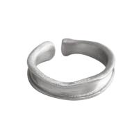 925 Sterling Silver Cuff Finger Ring, plated, adjustable & for woman 5.3mm, 16.9mm, US Ring .5 