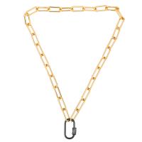 Cubic Zircon Micro Pave Brass Necklace, plated, punk style & Unisex & micro pave cubic zirconia Approx 17.7 Inch 