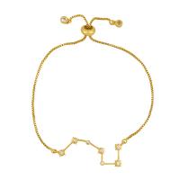 Cubic Zirconia Micro Pave Brass Bracelet, plated, Adjustable & micro pave cubic zirconia & for woman Approx 9.1 Inch 