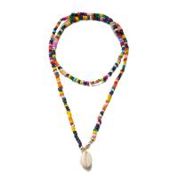 Glass Seed Beads Necklace, Seedbead, with Zinc Alloy, plated, fashion jewelry & for woman, nickel, lead & cadmium free, 20mm 