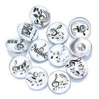 Glass Snap Button, with Brass, durable & fashion jewelry 18mm 