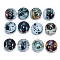 Vidrio Botón Snap, con metal, Sostenible & Joyería & diferentes estilos para la opción, más colores para la opción, 18mm, Vendido por UD