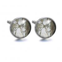 Glass Cufflinks, with Zinc Alloy, fashion jewelry & for woman 
