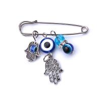 Zinc Alloy Jewelry Brooch, Evil Eye, plated & for woman 50mm 