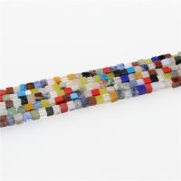 Mixed Gemstone Beads, Cube, polished, DIY mixed colors Approx 15.4 Inch  