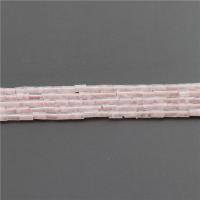 Abalorio De Cuarzo Rosa Natural, cuarzo rosado, Columna, pulido, Bricolaje, Rosado, 2x4mm, longitud:aproximado 15.4 Inch, 2Strandsfilamento/Bolsa, 98PCs/Sarta, Vendido por Bolsa
