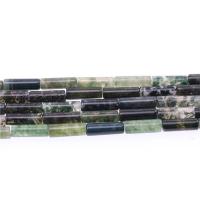 Natural Moss Agate Beads, Column, polished, DIY, green Approx 15.4 Inch  