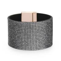 Unisex Bracelet, PU Leather, with Rhinestone, fashion jewelry 