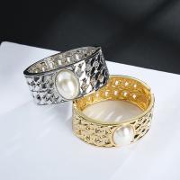 Fashion Zinc Alloy Bangle, with pearl, vintage & fashion jewelry & for woman 