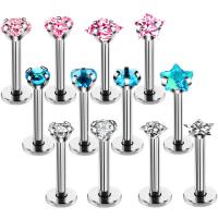 Stainless Steel Cubic Zirconia Stud Earring, 316L Stainless Steel, plated, fashion jewelry & for woman & with cubic zirconia, 120x80+30mm 