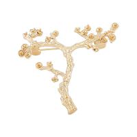 Brass Brooch Finding, Branch, gold color plated, for woman, metallic color plated, nickel, lead & cadmium free 