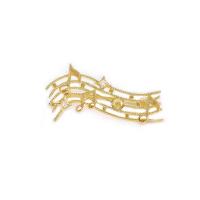 Brass Brooch Finding, Music Note, gold color plated, DIY, metallic color plated, nickel, lead & cadmium free 