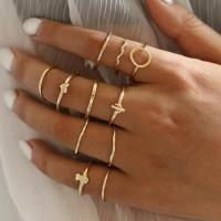 Zinc Set anillo de aleación, aleación de zinc, anillo de dedo, chapado, once piezas & Joyería & para mujer, libre de níquel, plomo & cadmio, Vendido por Set