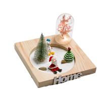 Pine Zen Sandbox Ornament, with Resin, Square, half handmade, for home and office 