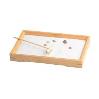 Middle Density Fibreboard Zen Sandbox Ornament, Square, half handmade, for home and office 