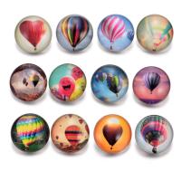 Стеклянный Кнопки, Устойчивого & ювелирные изделия моды & разные стили для выбора, Много цветов для выбора, 18mm, продается PC