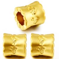 Messing Rohr Perlen, goldfarben plattiert, Sandstrahl & DIY, 9.7x9.7mm, Bohrung:ca. 6mm, verkauft von PC