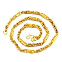 Cadena de collar de cable enlazado de latón, metal, chapado en color dorado, Cadena de cuerda francesa & para hombre, 6mm, longitud:aproximado 23.6 Inch, Vendido por Sarta