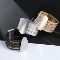 PU Leather Cord Bracelets, plated, fashion jewelry & multilayer & for woman 
