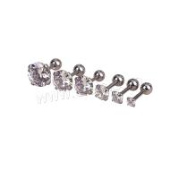 Stainless Steel Stud Earring, 316L Stainless Steel, fashion jewelry & Unisex & with cubic zirconia 