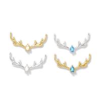 Brass Jewelry Pendants, Antlers, plated, DIY & with rhinestone & double-hole Approx 1mm 