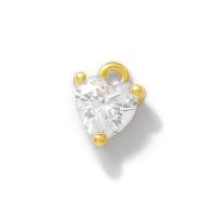 Brass Heart Pendants, real gold plated, DIY & micro pave cubic zirconia Approx 1mm 