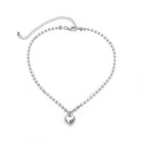 Rhinestone Zinc Alloy Necklace, with 2.7 inch extender chain, plated, for woman & with rhinestone Approx 17 Inch 
