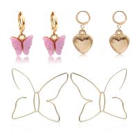 Brass Drop Earring, earring, Butterfly, gold color plated, fashion jewelry & for woman, metallic color plated, 23mm,33mm,52mm 