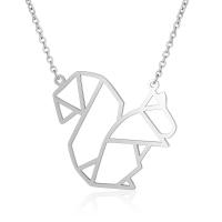 Titanium Steel Jewelry Necklace, Squirrel, plated, for woman & hollow Approx 15.74 Inch 