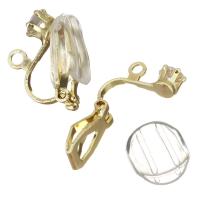 Brass Clip On Earring Finding, plated, fashion jewelry & for woman & with cubic zirconia nickel, lead & cadmium free Approx 1.5mm 