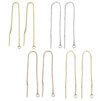 Brass Thread Through Earrings, plated, fashion jewelry & for woman nickel, lead & cadmium free, 100mm,3mm,1mm Approx 2mm 