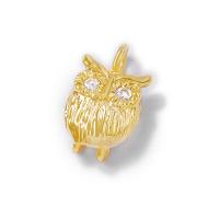Animal Brass Pendants, Owl, durable & Mini & multifunctional & DIY & micro pave cubic zirconia, gold Approx 1.5mm 