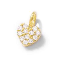 Cubic Zirconia Micro Pave Brass Pendant, durable & Mini & multifunctional & DIY & micro pave cubic zirconia, gold Approx 2mm 