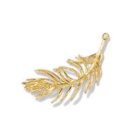Brass Leaf Pendants, durable & Mini & multifunctional & DIY, gold Approx 1mm 
