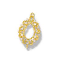 Cubic Zirconia Micro Pave Brass Pendant, durable & Mini & multifunctional & DIY & micro pave cubic zirconia, gold Approx 1mm 
